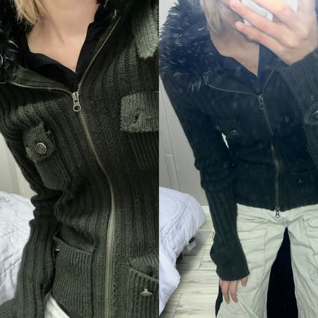 vkei 퍼 지퍼 자켓