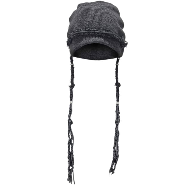 KNIT BRAID BEANIE . CHARCOAL