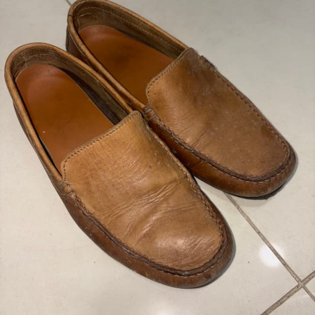 Vintage Brown Leather Driving Shoes