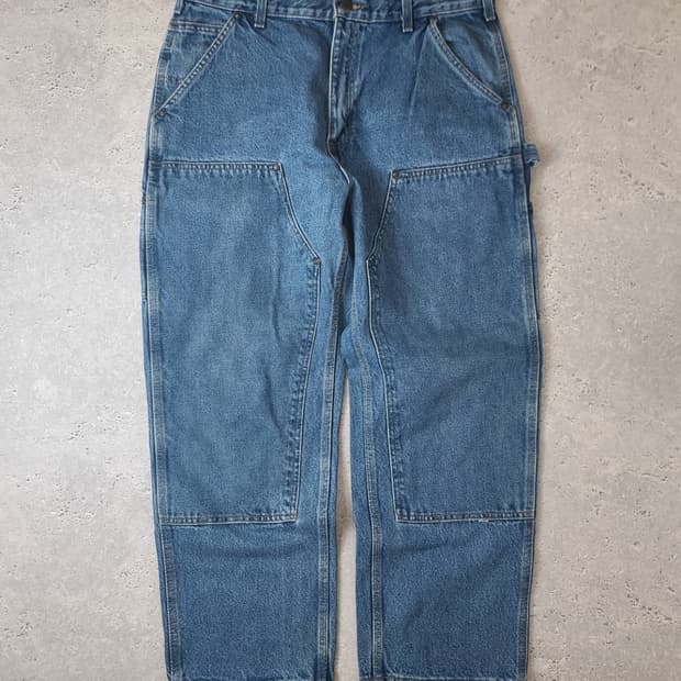 빈티지 칼하트 더블니 데님 팬츠