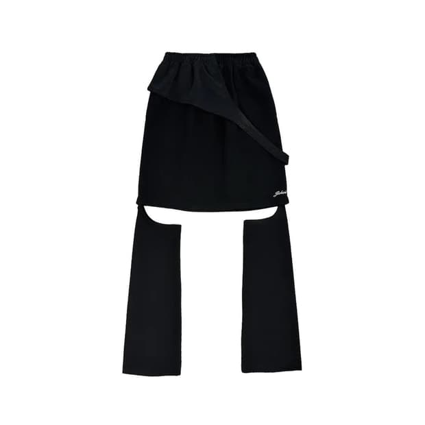 SS24 DETTACHABLE SKIRT PANTS black