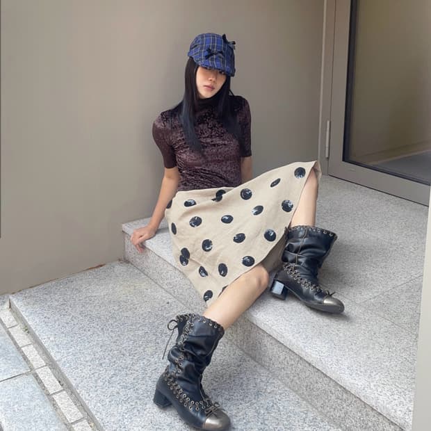 VALENTINO Sequin Dots skirt