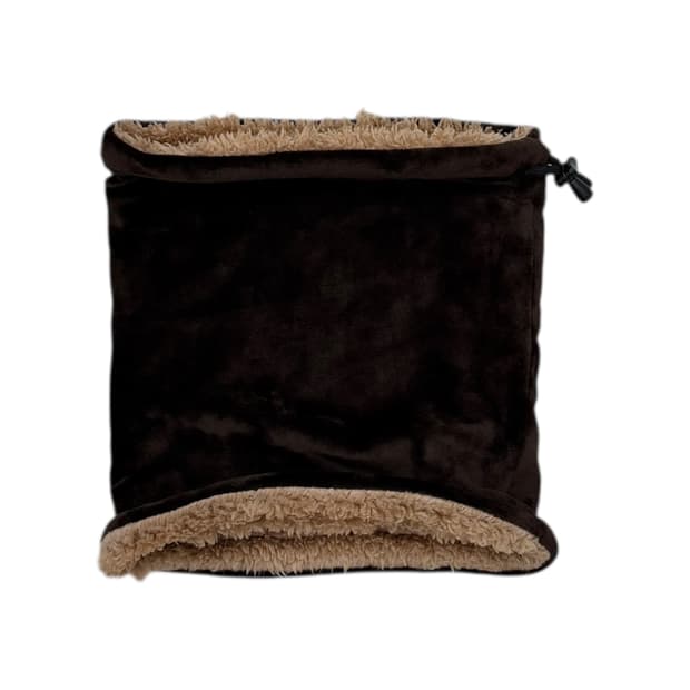 빈티지 벨로아 넥워머 머플러 브라운