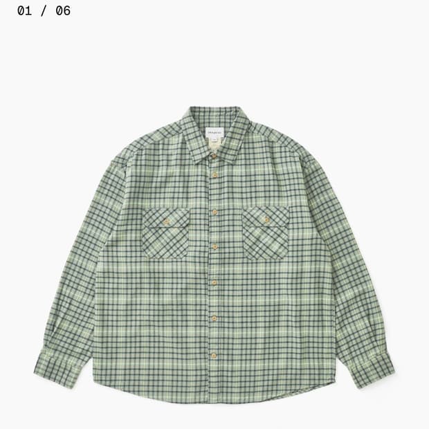 Khakis 카키스 하우스 체크셔츠 그린