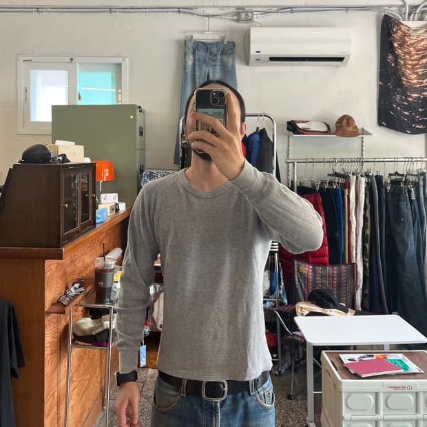 Visvim 비즈빔 써멀 그레이 긴팔티셔츠