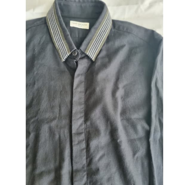Dries van noten stripe collar shirt 46
