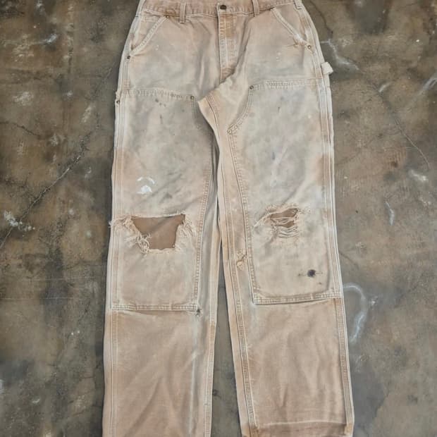 칼하트 더블니 팬츠 디스트레스드