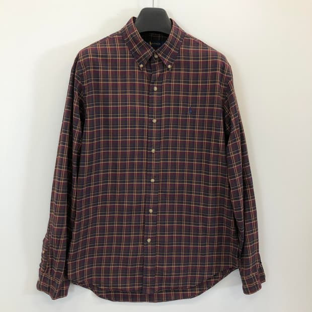 폴로 랄프로렌 퍼플포니 타탄 체크셔츠 L