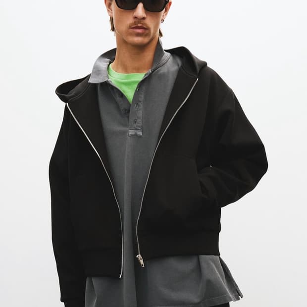 [L] 렉토 로고 디테일 크롭 후드집업 블랙