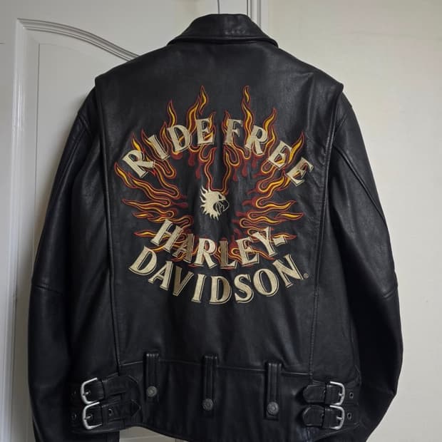 할리데이비슨 플레임 소가죽 레더 자켓