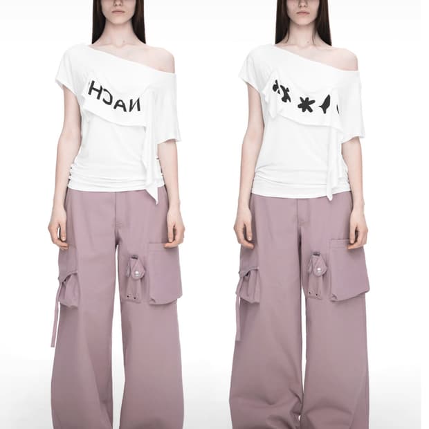  나체 2-WAY PRINTED LOOSE T-SHIRT IVORY