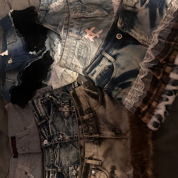 빈티지 y2k 데님 커스텀 미니스커트 판매