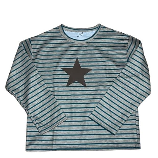 빈티지 별 스트라이프 긴팔 티셔츠