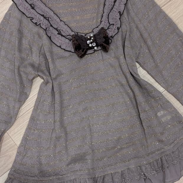 액시즈팜 히메초코갸루 리본니트