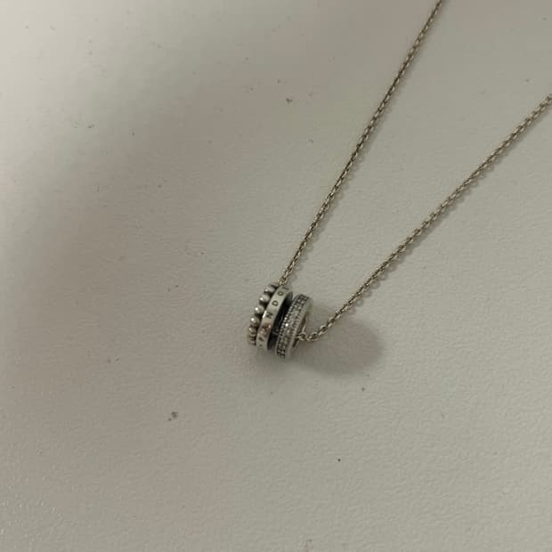 판도라 시그니처 로고 파베 목걸이