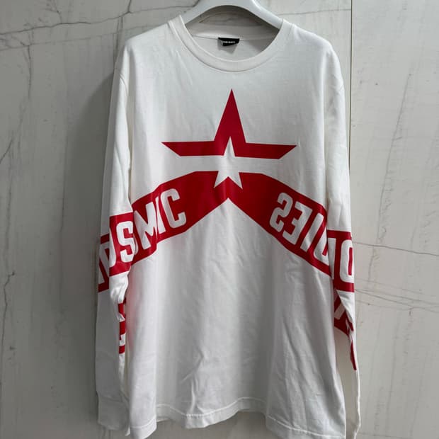 DIESEL 프린트 롱슬리브 티셔츠