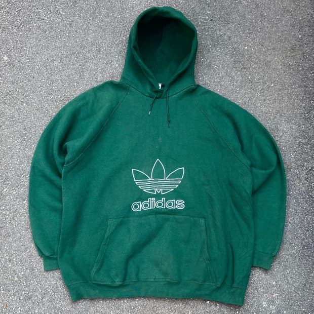 90s Adidas Embroidered Trefoil Hoodie