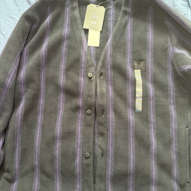 유니클로 니들스 가디건 3xl xxxl 블랙 스트라이프