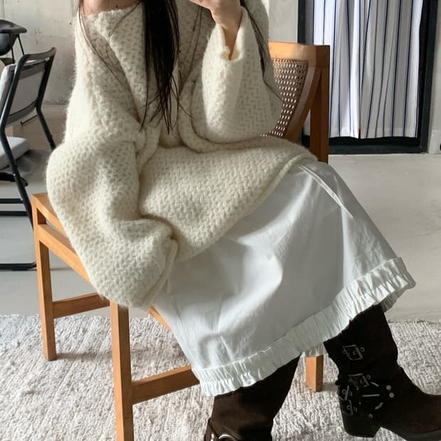 피핀샵 Becky Shoulder Over Knit