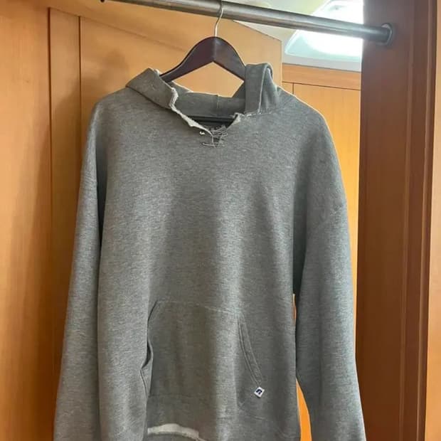 빈티지 러셀 그레이 후드