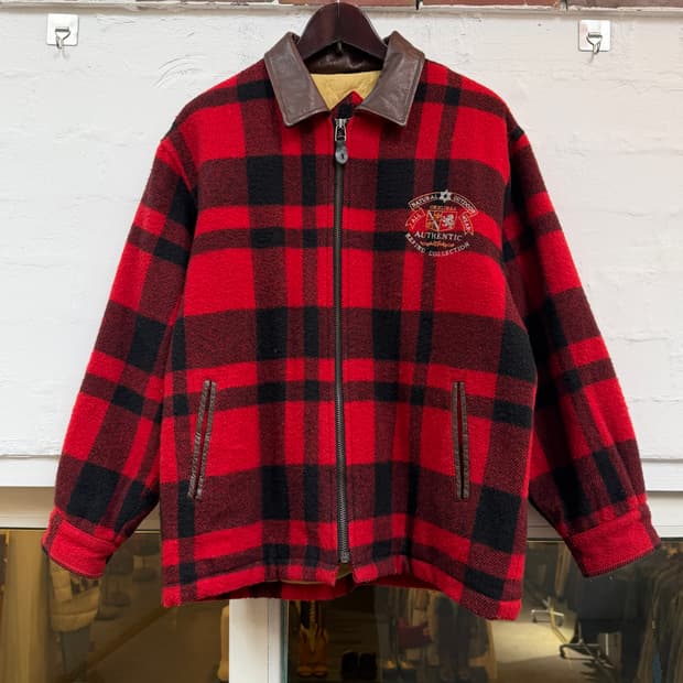 Cubic Measure 버팔로 체크 울 블렌드 자켓 M