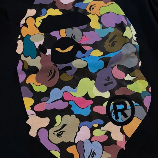 베이프 (BAPE) 멀티 카모 빅헤드 반팔 티셔츠 S
