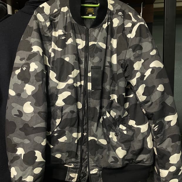 베이프 카모 봄버 자켓 L