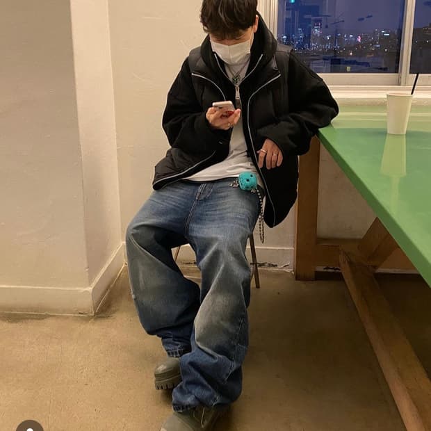 [M]C2H4 패딩 베스트 후드집업