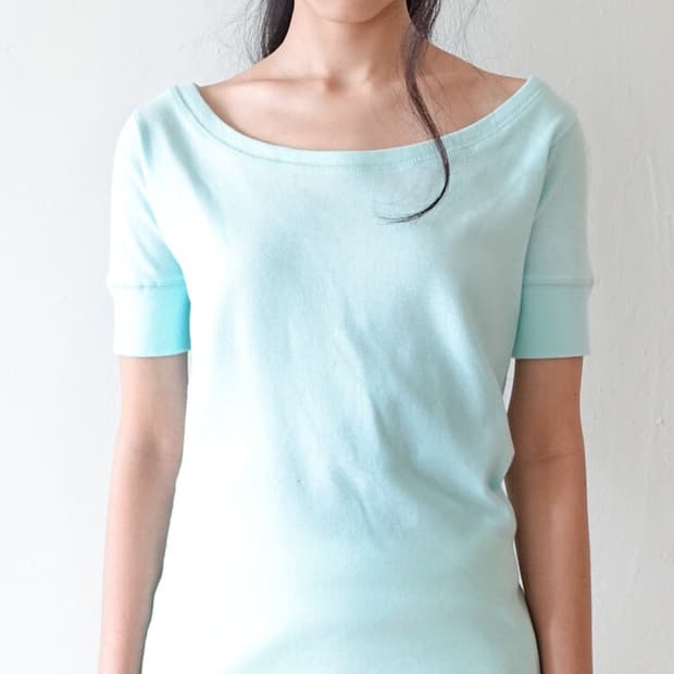 샵페어리 리브 하프탑 민트 rib half top