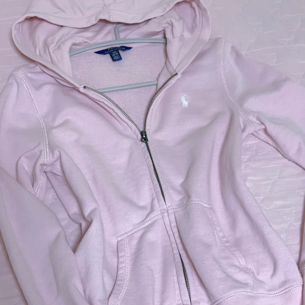 대대장 폴로 연핑크 딱붙핏 슬림핏 후드집업 솜빈티지 이코빈티지