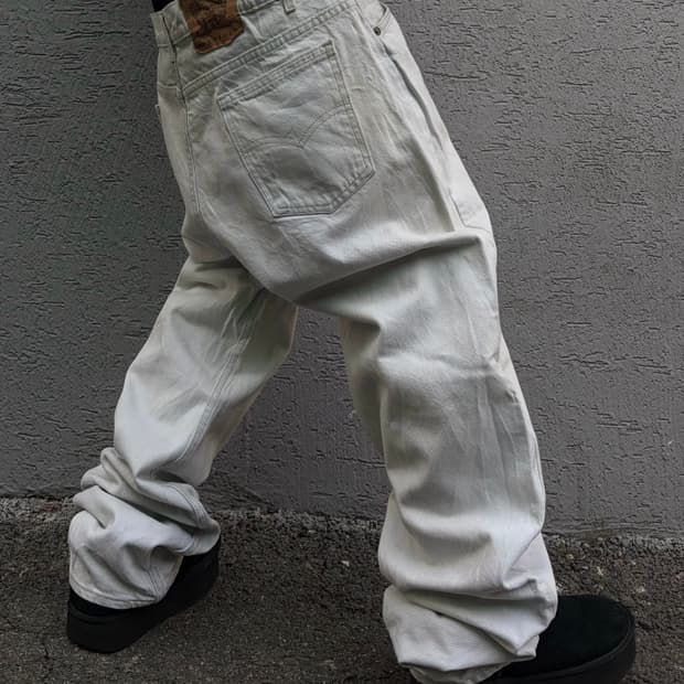 90s🇺🇸 LEVIS 505 U.S.A ivory work pants