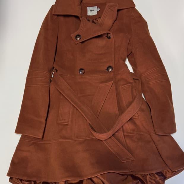 여성 아소스 Asos 벨티드 라나 울 코트 S 브라운