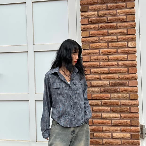 웨스턴 스트라이프 셔츠