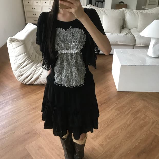 vintage lace frill top