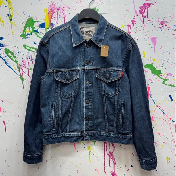 90s Made in Japan 에드윈 US 클래식 데님 트러커 자켓 M