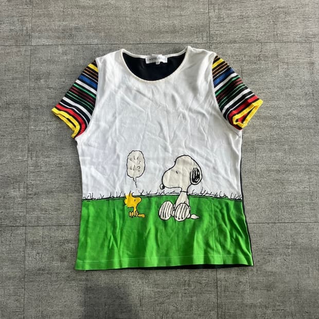 일본빈티지 Castelbajac 핀터깔y2k 아메카지니트 반팔티셔츠