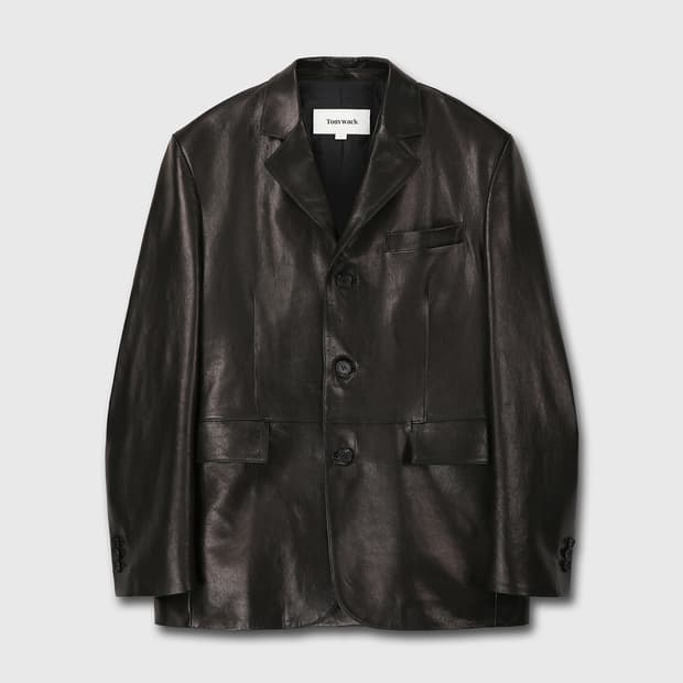 토니웩 램스킨 레더 테일러드 자켓 블레이저 L