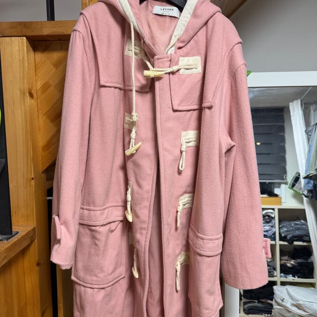 levarn 르반 더플코트 떡볶이코트 핑크 M