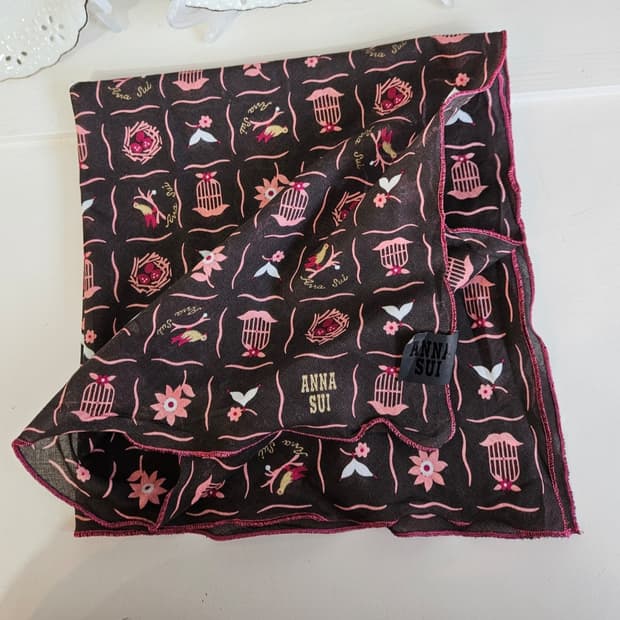 (ANNA SUI) 버드케이지 초코무드 손수건 스카프