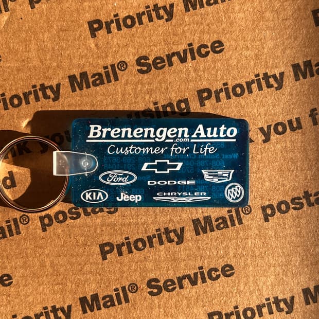 90s vtg Brenengen Auto Dealer Keyring