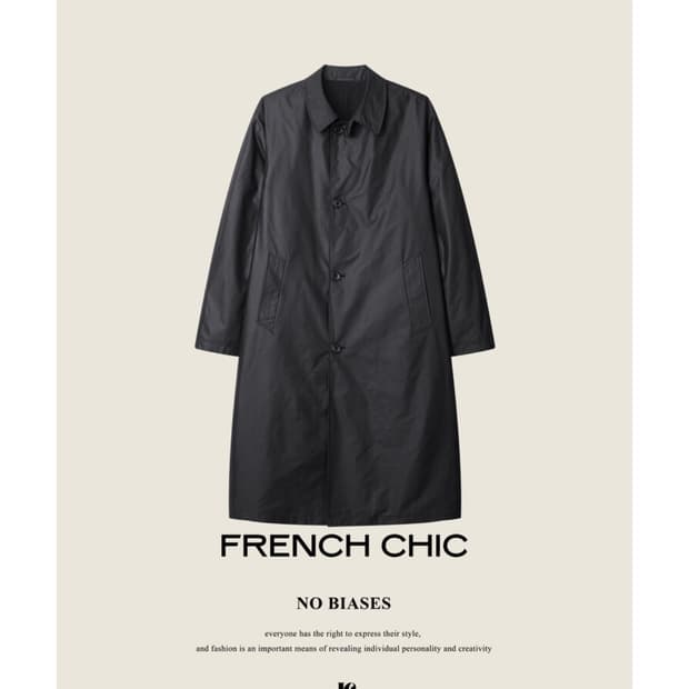 FRENCH MAC COAT (glossy black) free size