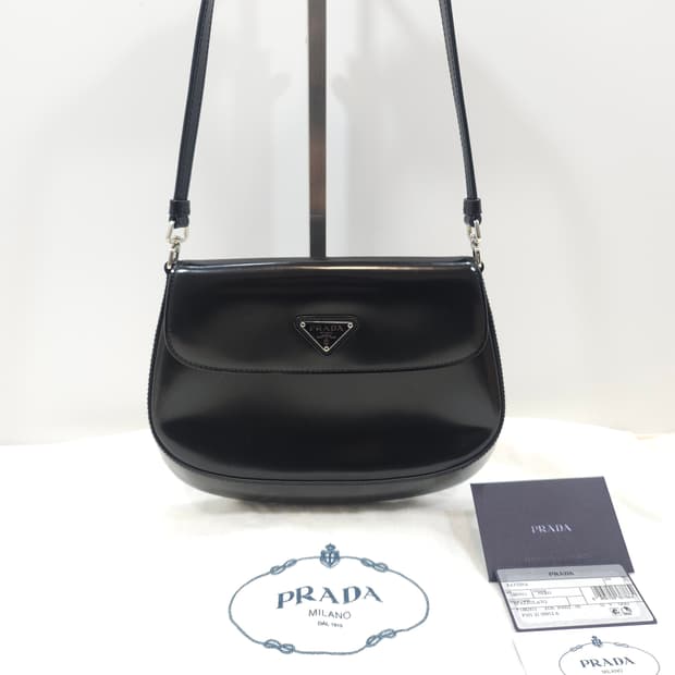 [정품] 프라다 클레오 브러시드 레더 플랩 숄더백