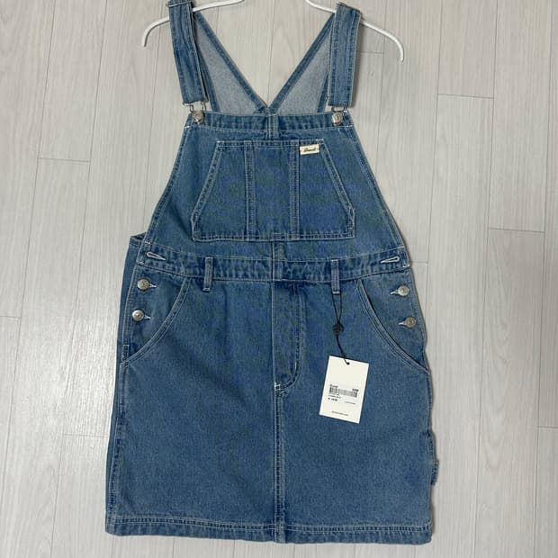 던스트 데님 오버롤 원피스 클래식 블루 미듐 새상품
