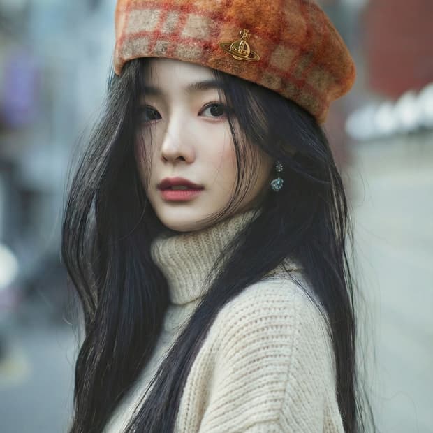 🪐 Vivienne Westwood 체크 베레모 – 브라운 믹스