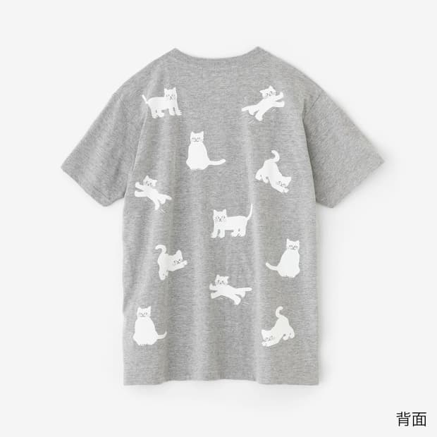 소우소우 고양이 티셔츠 그레이 M 반팔티