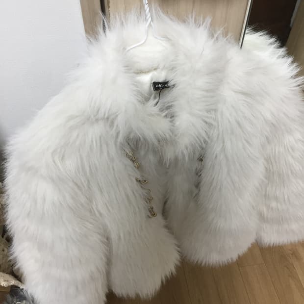 빈티지 화이트 퍼자켓