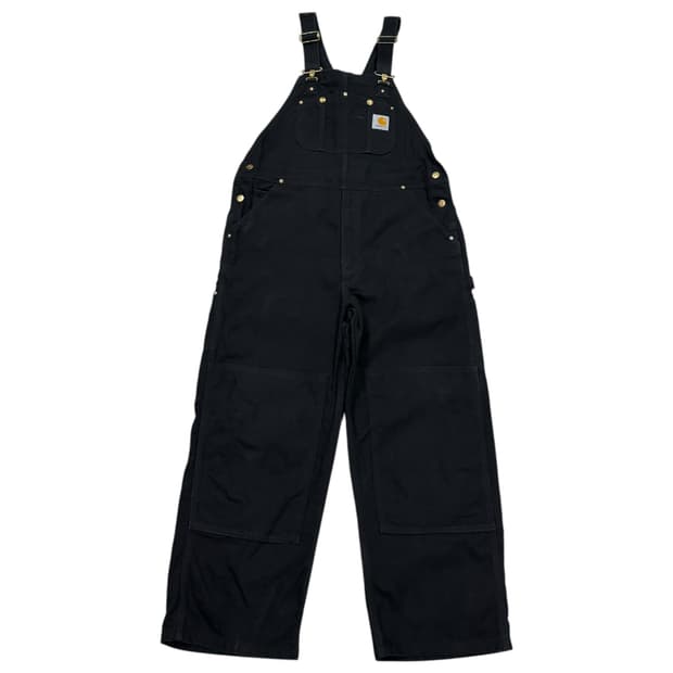 칼하트 빈티지 오버롤 덕 멜빵바지 블랙 38X32