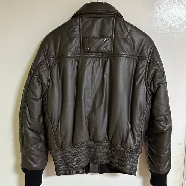 [48]마르지엘라 16FW 스티치 레더 봄버 자켓