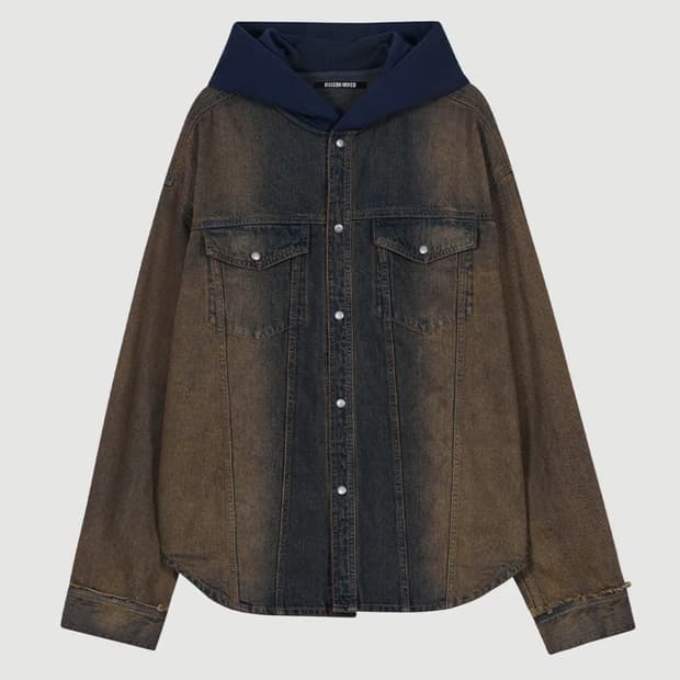 메종미네드 Raven denim hood shirts