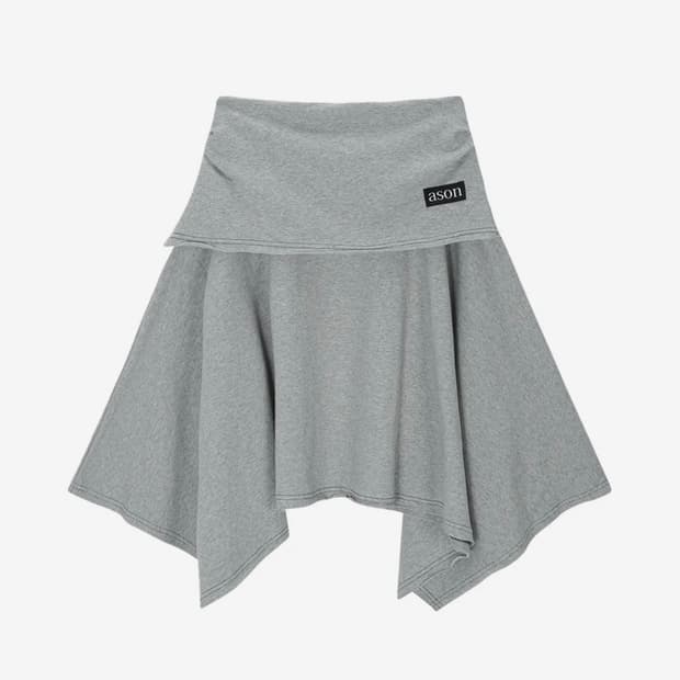 애즈온 LENA UNBALANCE SKIRT / GRAY